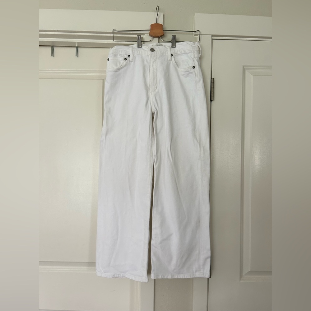 Agolde White High-Rise Ankle Crop Jeans